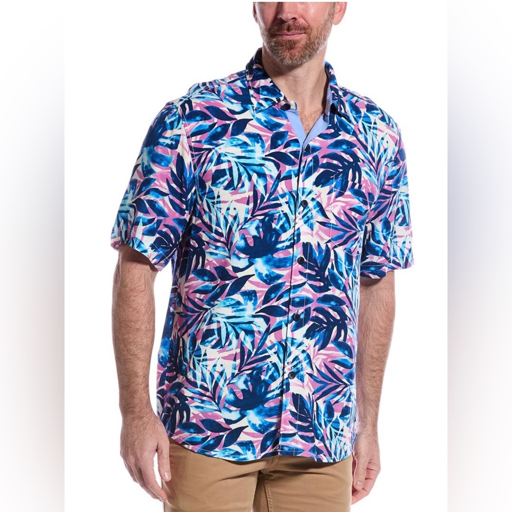 Tommy Bahama Men’s Veracruz Cay Violet Vines Lenzing Viscose Shirt Size Medium